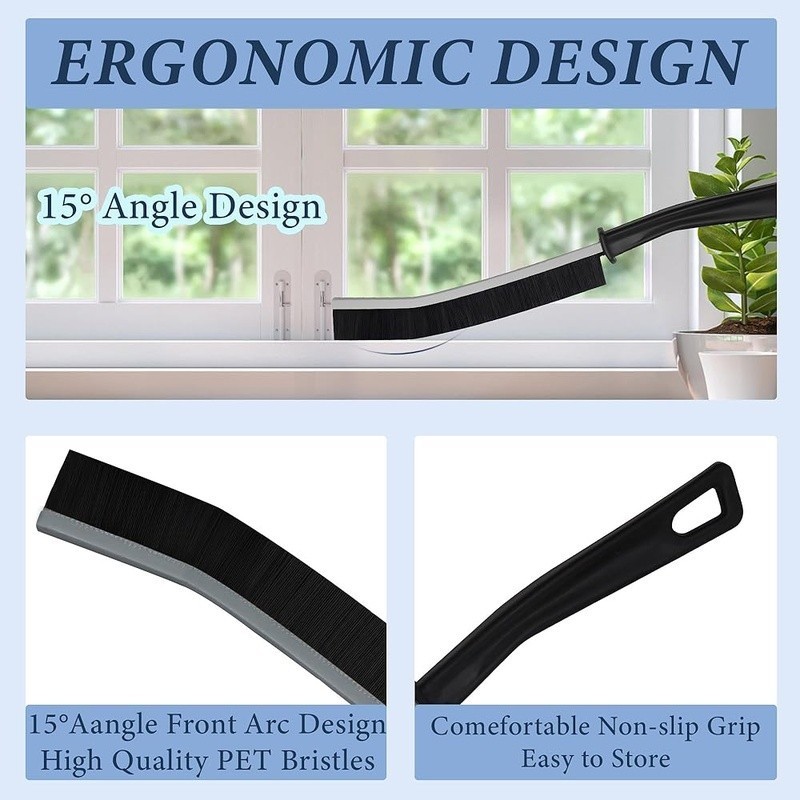 15 Piece Crevice Cleaning Brush Set Ergonomic Gap Tools Kitchen Bathroom Vehicle