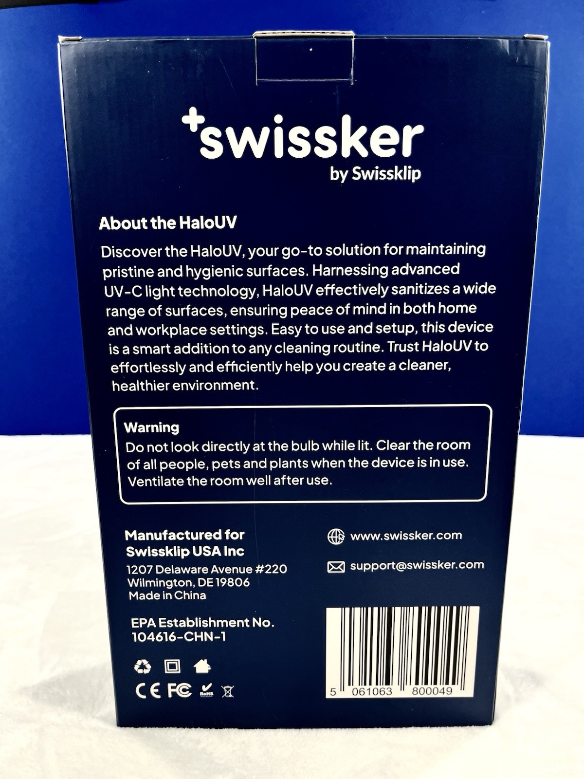 HaloUV Swissker by Swissklip UV-C Light Technology Cleanliness + Extra Bulb NEW