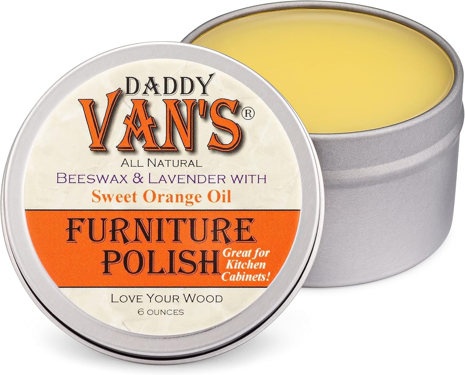 Eco-Friendly Beeswax Furniture Polish – Non-Toxic, Lavender & Orange Oil – 6 oz