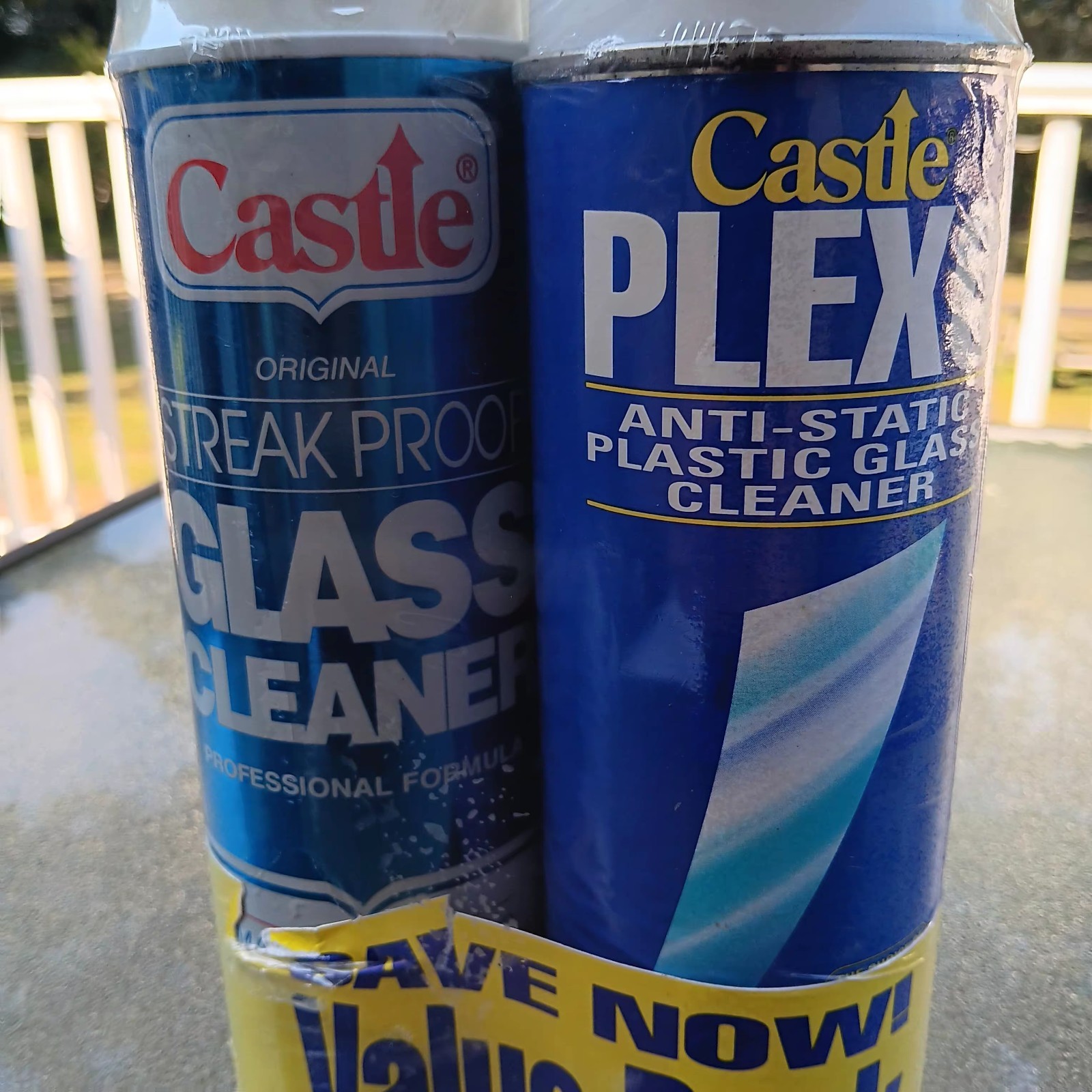 Castle Streak Proof Glass & Plexo Clear 18.5 Oz TWIN PACK NOS