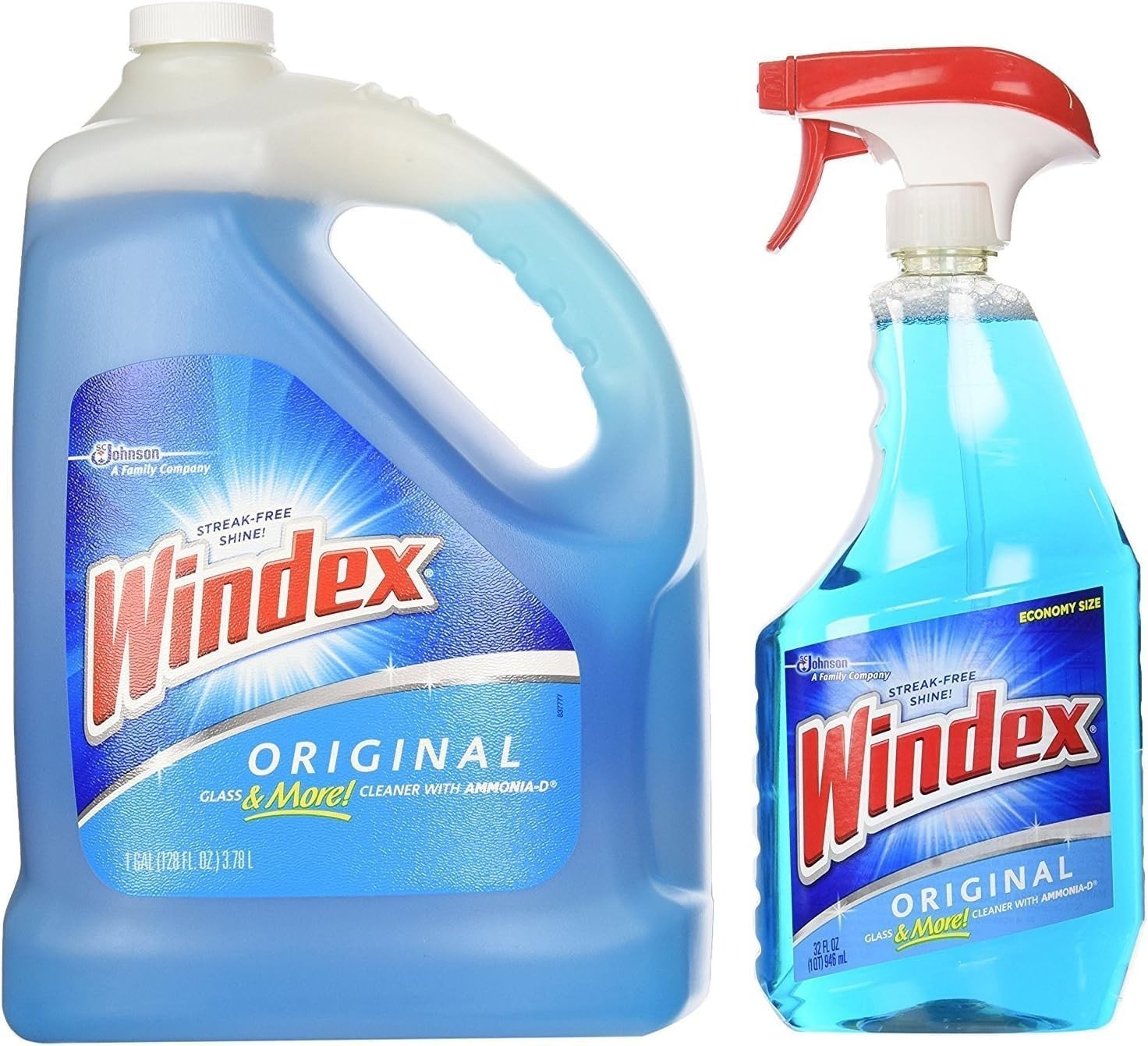Glass Cleaner, 1 spray bottle + 128 fl. oz. Refill – Total 160 fl. oz