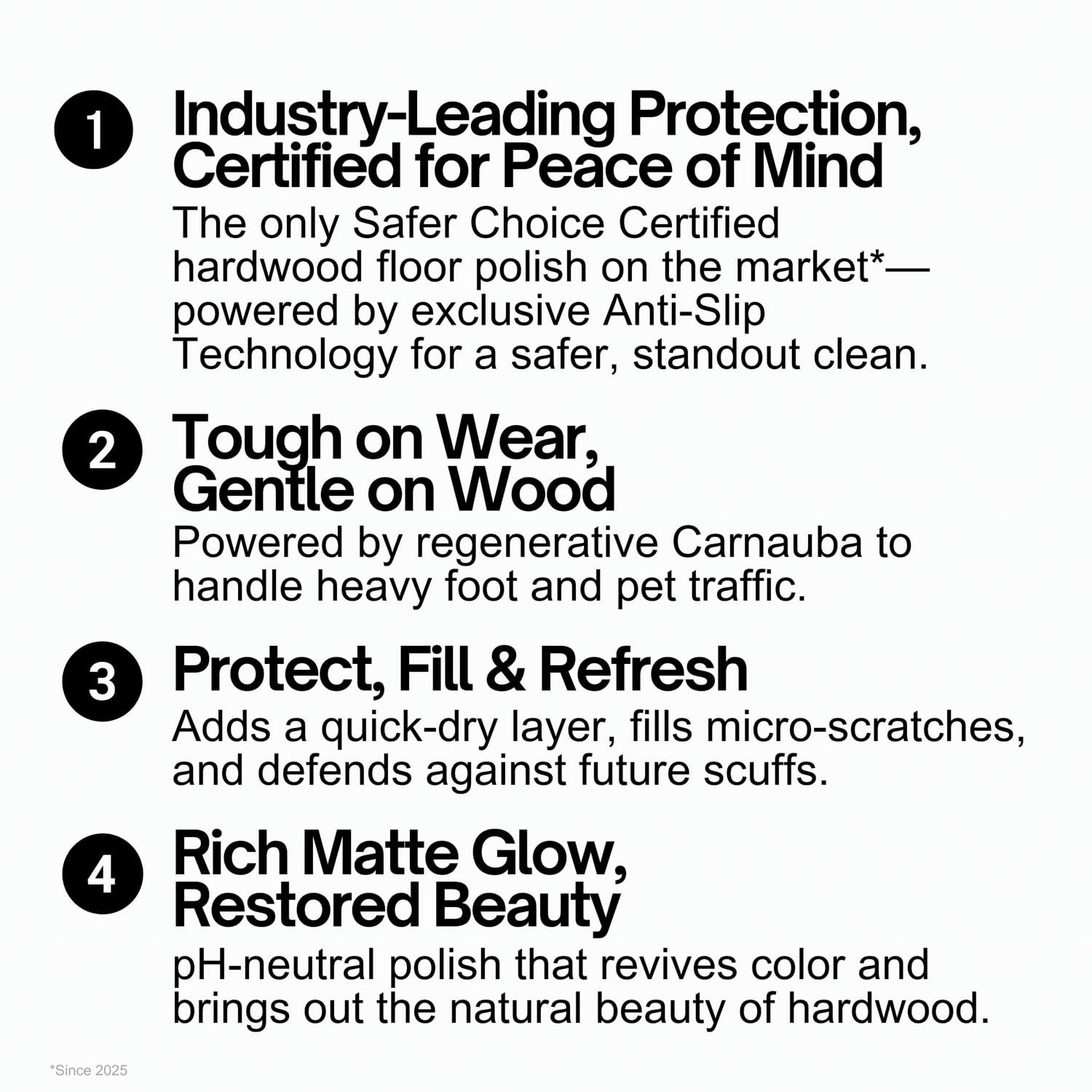 Hardwood Floor Luster 27 Oz, Natural Looking Shine | Plant Derived Carnauba Poli