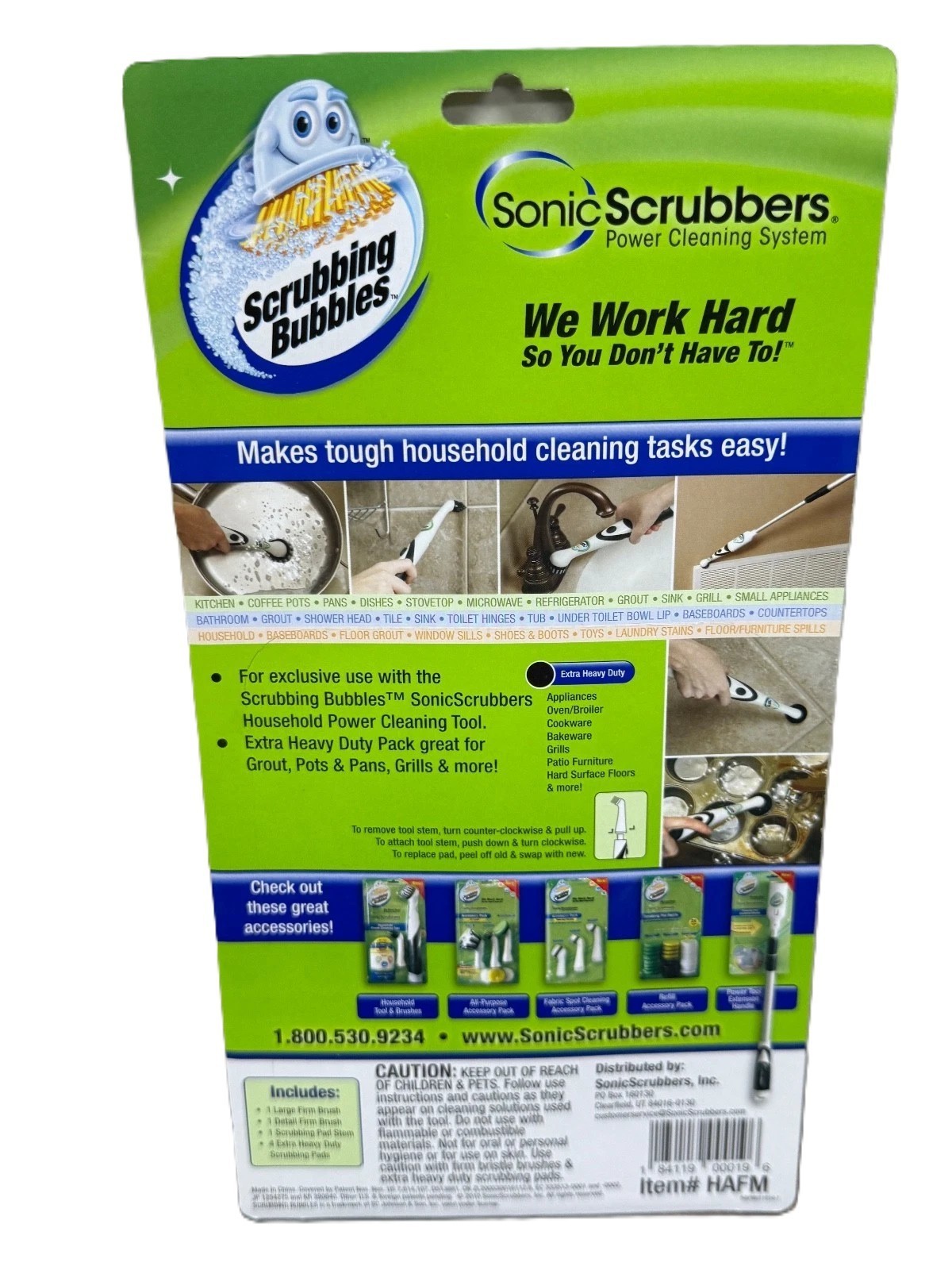 Windex Sonic Scrubbers Accessory Pack Extra Heavy Duty Brushes & Scrubbing Head