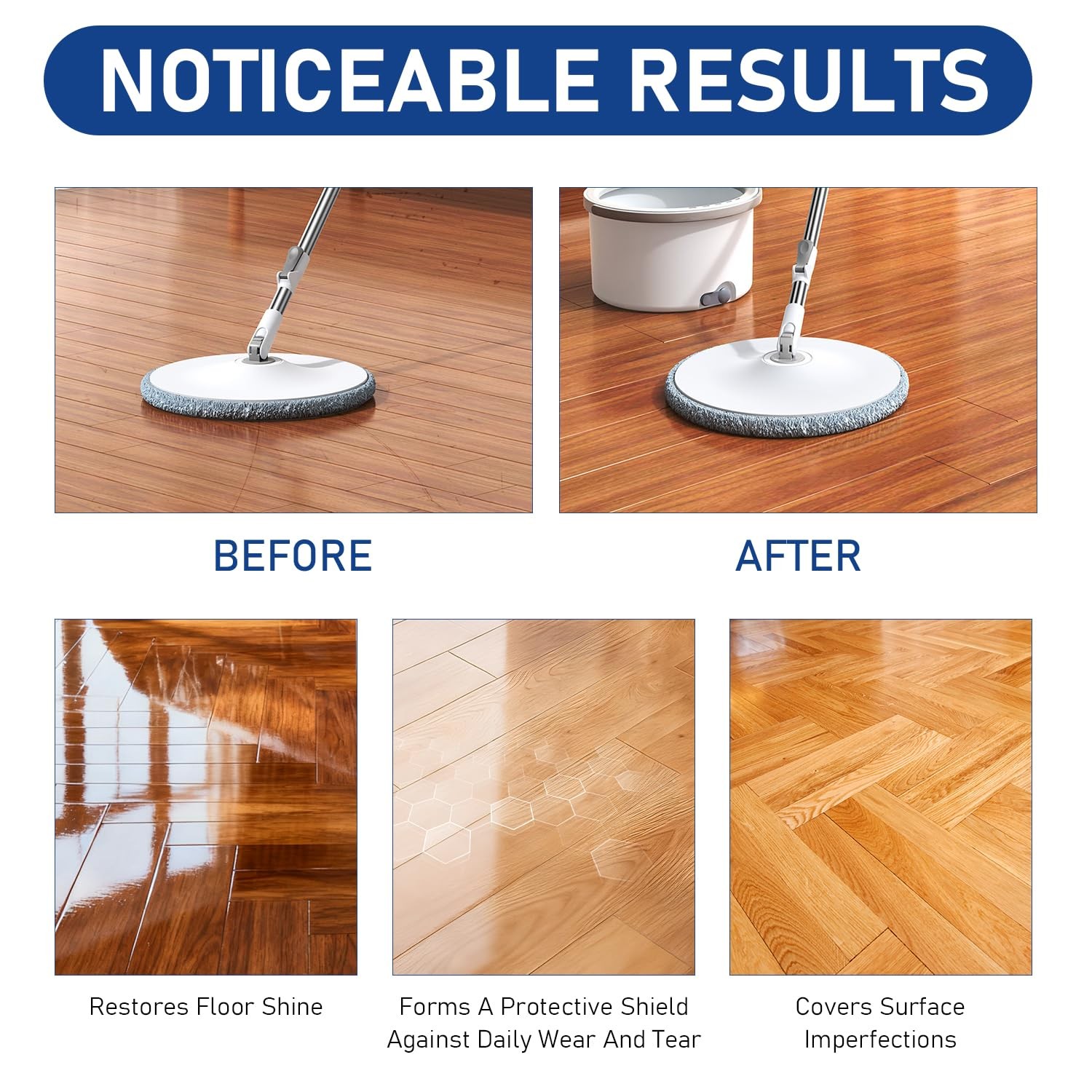 2Pcs Floor Restore Cleaner & Polish,High Solid Content Floor Polish For Shine…