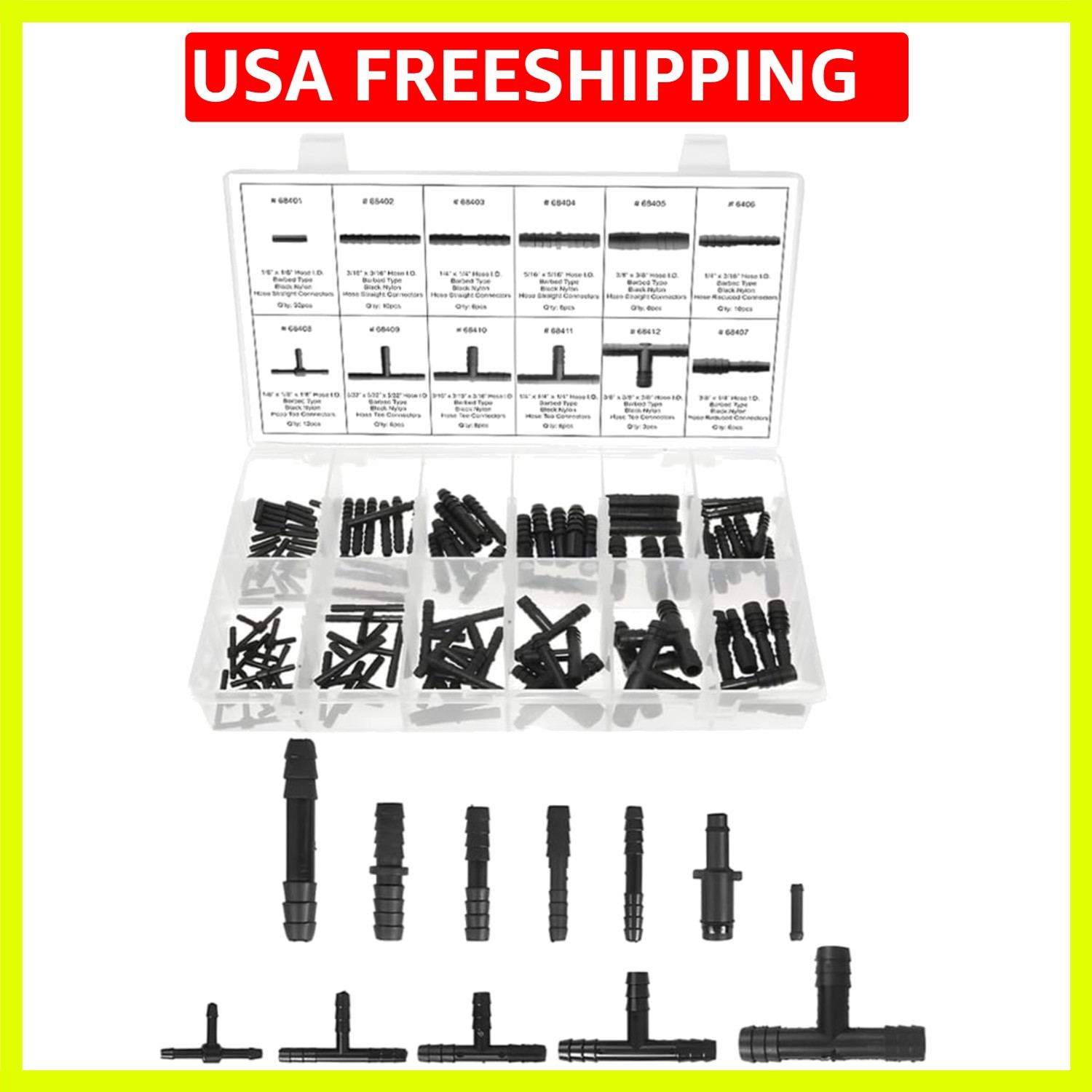 113PCS Car Vacuum Line Connector Kit, Heat Resistant Automotive Vacuum Tubing…