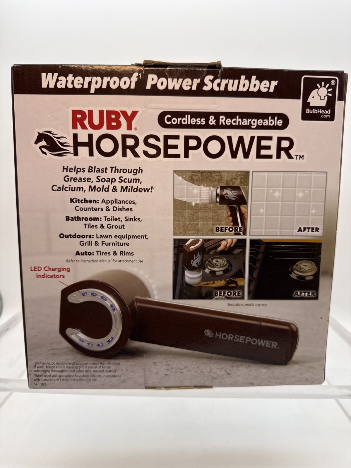 Ruby Horsepower Cordless Rechargeable Handheld Portable Power Scrubber NEW!
