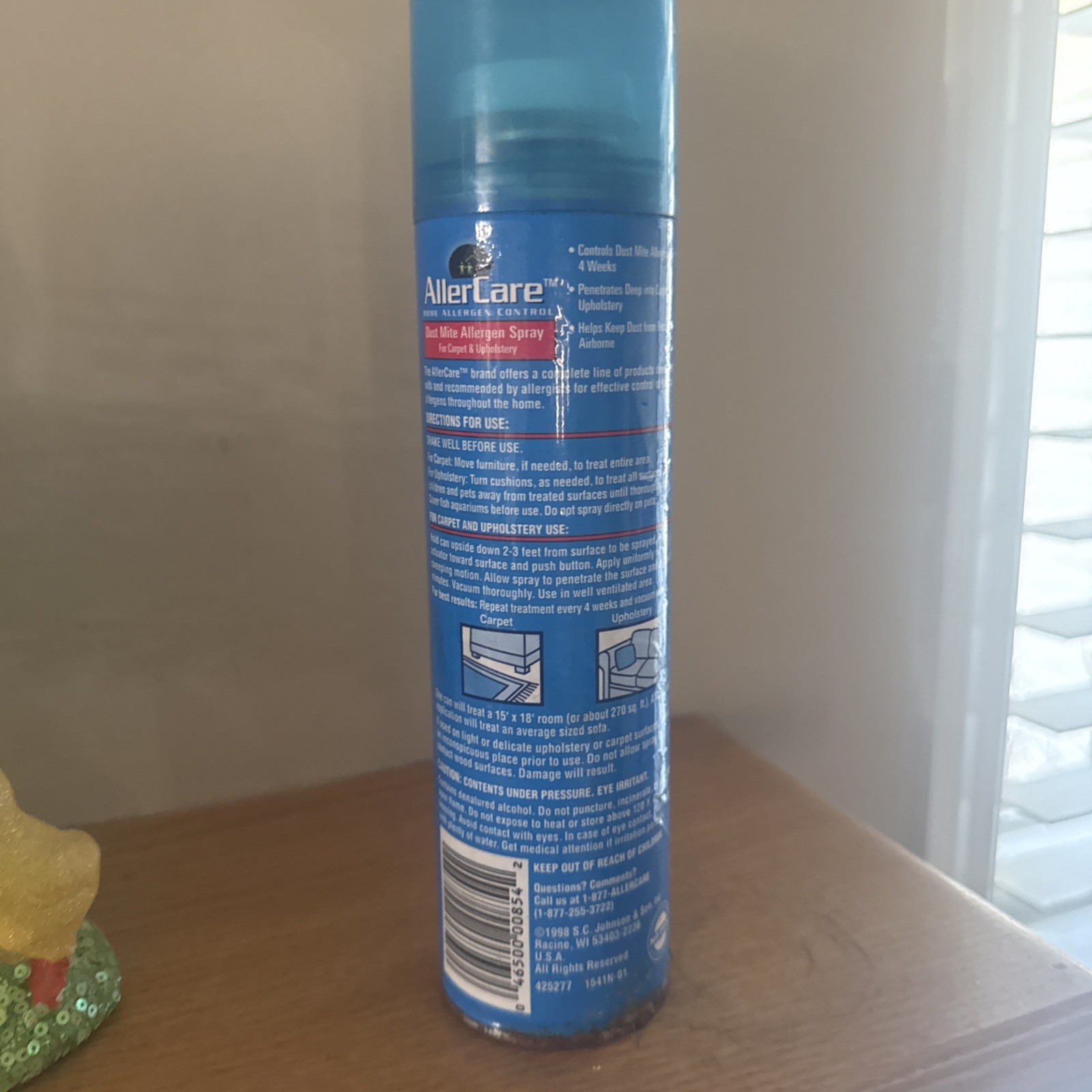 Vintage 1998 SC Johnson AllerCare Dust Mite Allergen Spray 12oz