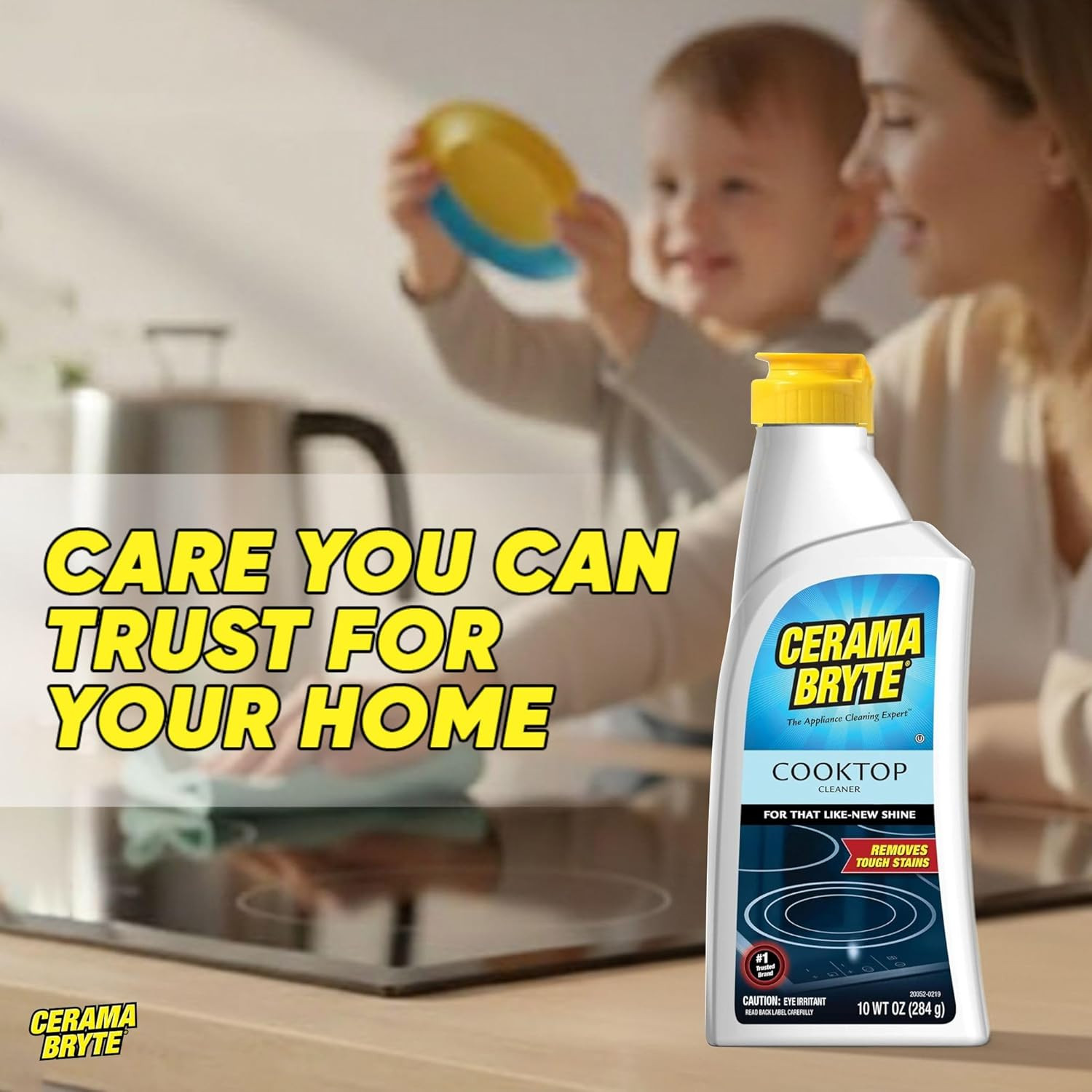 Cerama Bryte Glass Cooktop and Stove Top Cleaner Combo Kit – Includes Cleaning T