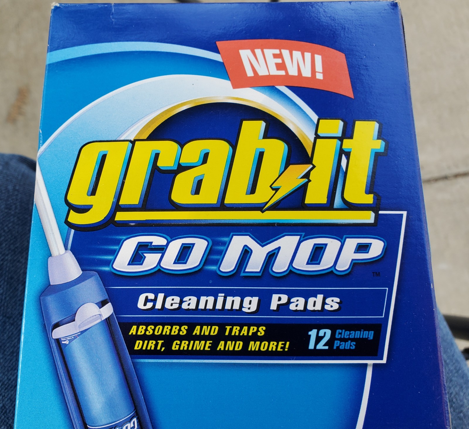 Grab It Go Mop Mopping System Cleaning Refill 12 Pads Box Discontinued
