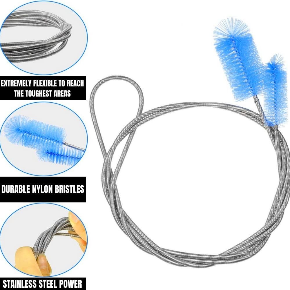 Flexible Drain Cleaning Brush (72″ Long) for Drains, Bottles and Bathroom Sinks