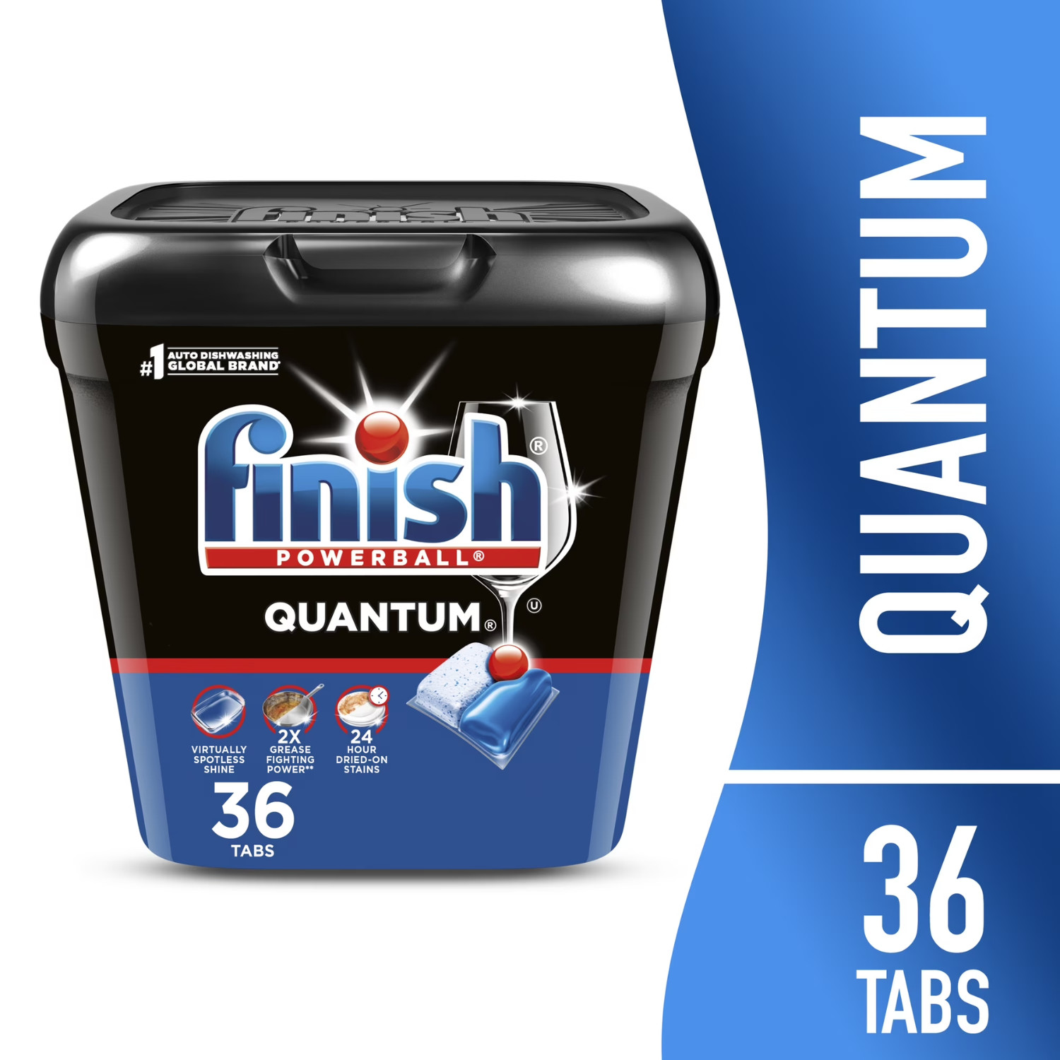 (2 Pack) Finish Quantum Dishwasher Pods Advanced Clean, No Pre-Rinse, 36 Count