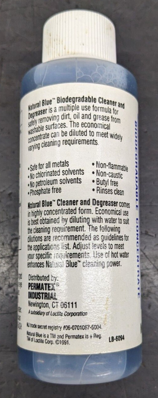 2 Permatex Natural Blue Cleaner & Degreaser Bottles 4 Fl Oz Each 82244 NEW USA