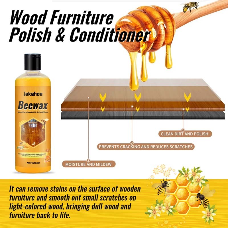 Beeswax Wood Furniture Polish Conditioner All‑in‑One Cleaner Restorer 100ml Hot