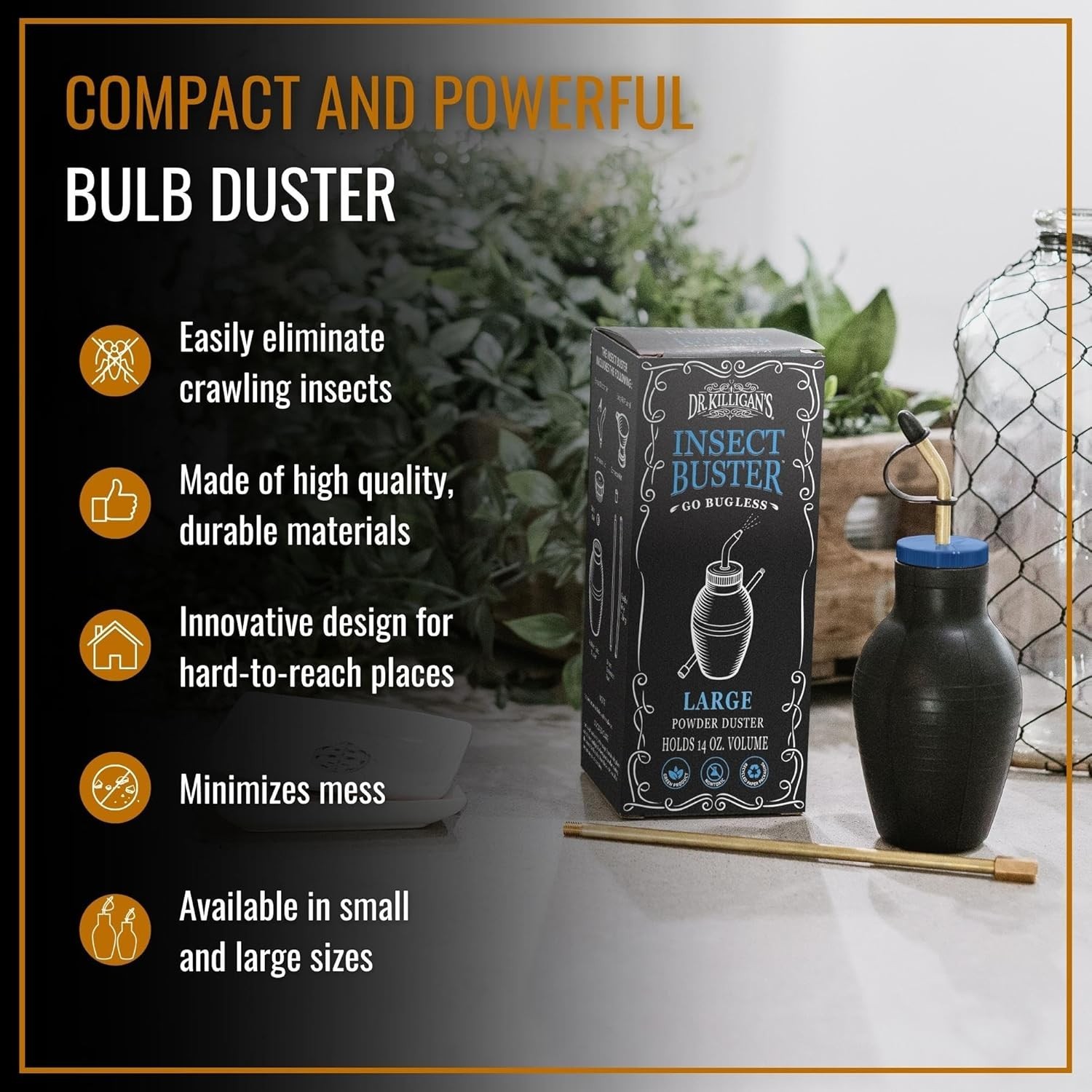 The Insect Buster Bulb Duster 14oz Handheld Sprayer for Diatomaceous Earth