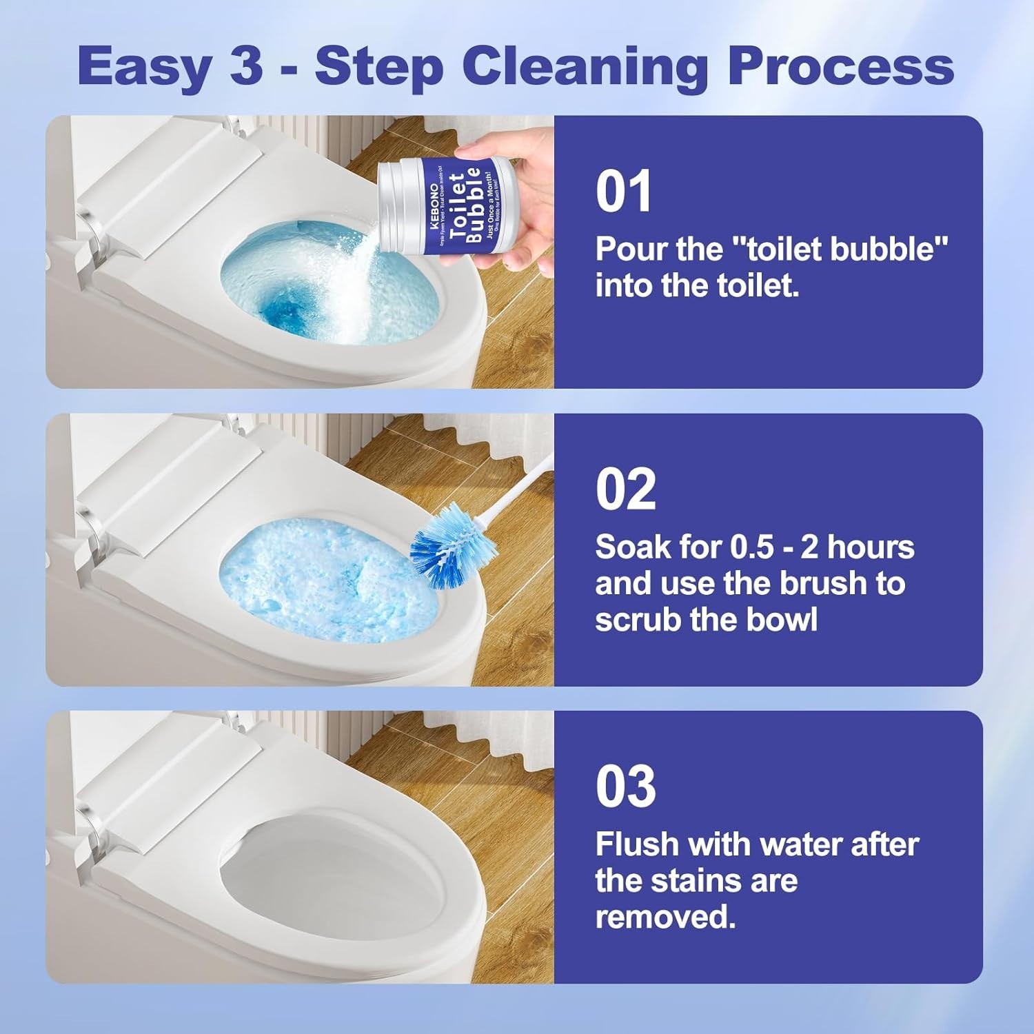 Toilet Cleaner – 2 Bottles, Powerful Bathroom Cleaning Product, Effectively