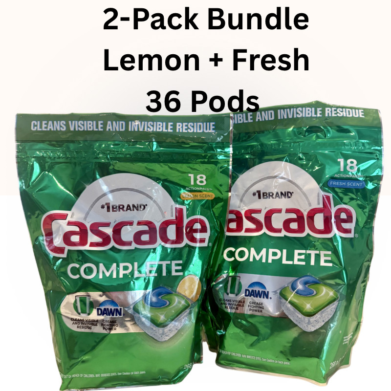 Cascade Complete Dishwasher Pods 2-Pack 18 Ct ActionPacs Lemon & Fresh
