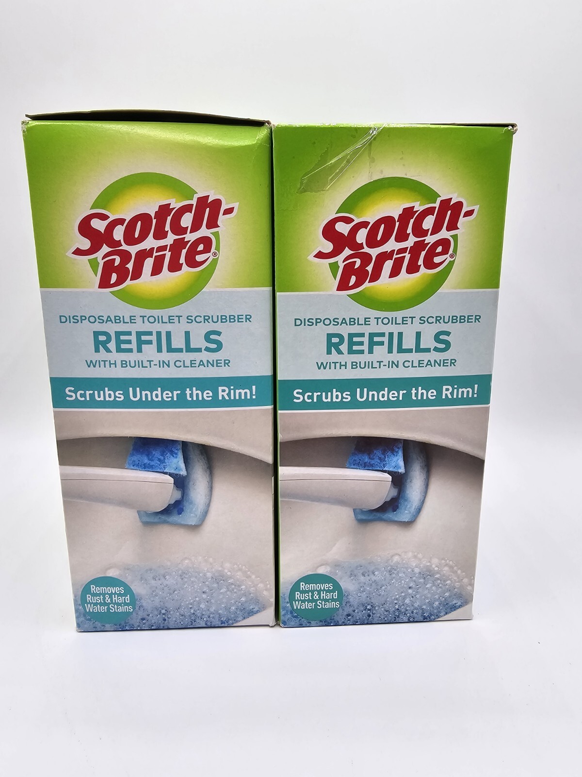 Lot Of 2)12PK Scotch Brite Disposable Scrubber Refills Removes Rust &Hard Water