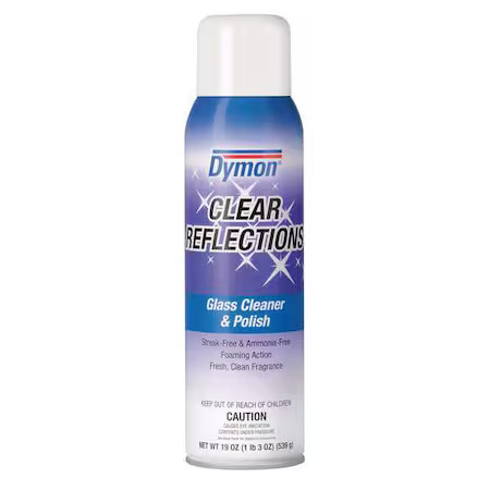 Dymon 38520 Foam Glass Cleaner, 19 Oz, White, Floral, Aerosol Can, 12 Pk