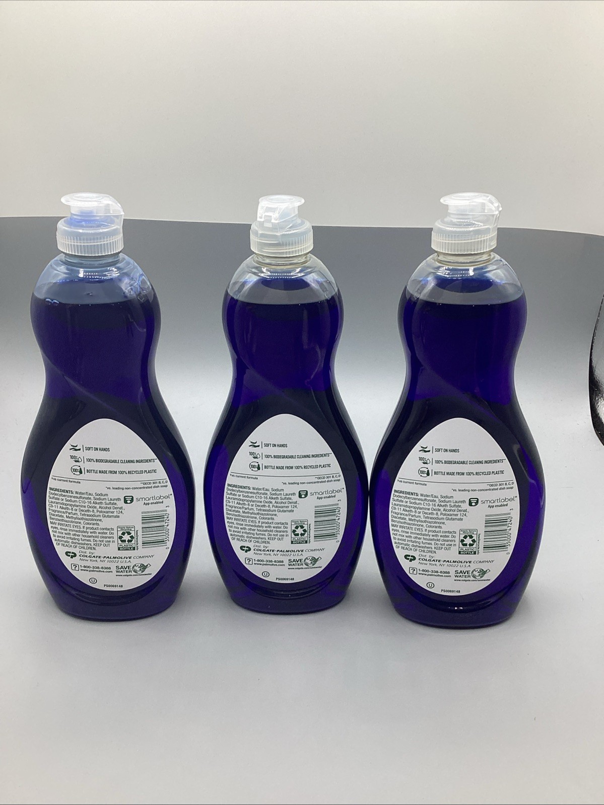 3 Bottles Palmolive Ultra Oxy, 18 Fl oz Deep grease cutting Power dish lquid