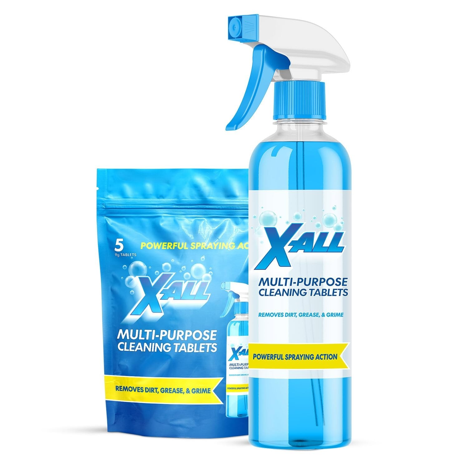 Multi-Purpose X-ALL Cleaner Spray Bottle with 5 Tablets for Household Cleaning