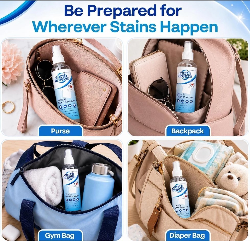 Earth Breeze Miracle Stain Remover Spray – Powerful All-In-One Solution – Remove
