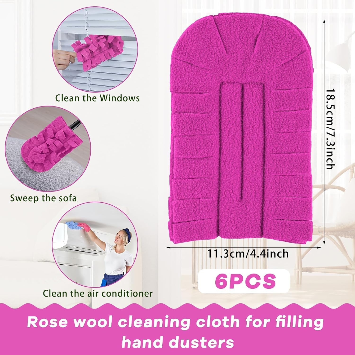 6 Pcs Duster Refill Reusable Fleece Duster Refills Feather Flat Dusters Multi…