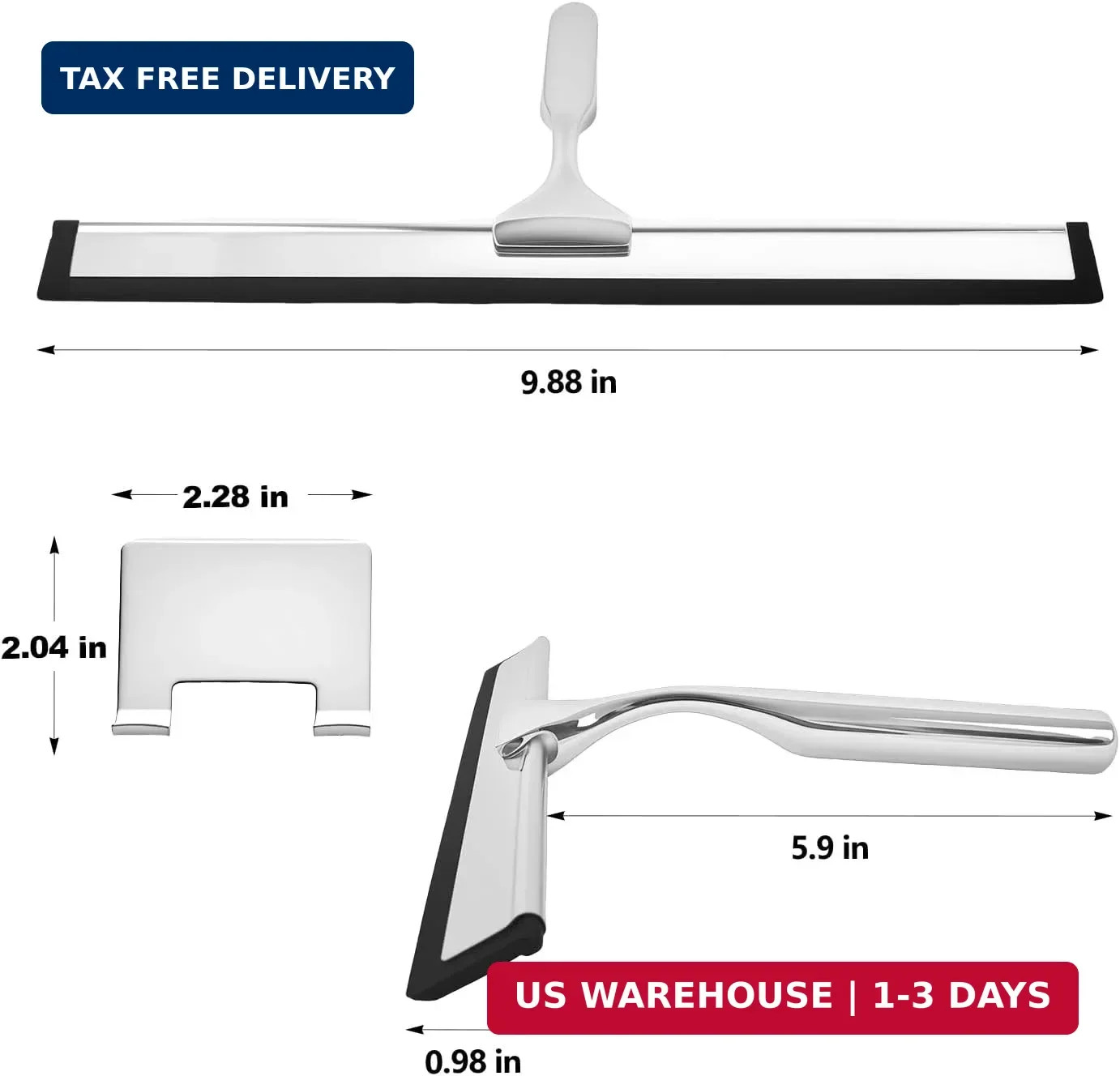 Squeegee for Shower Glass, 10-Inch Shower Squeegee for Glass Doors, All-Purpose