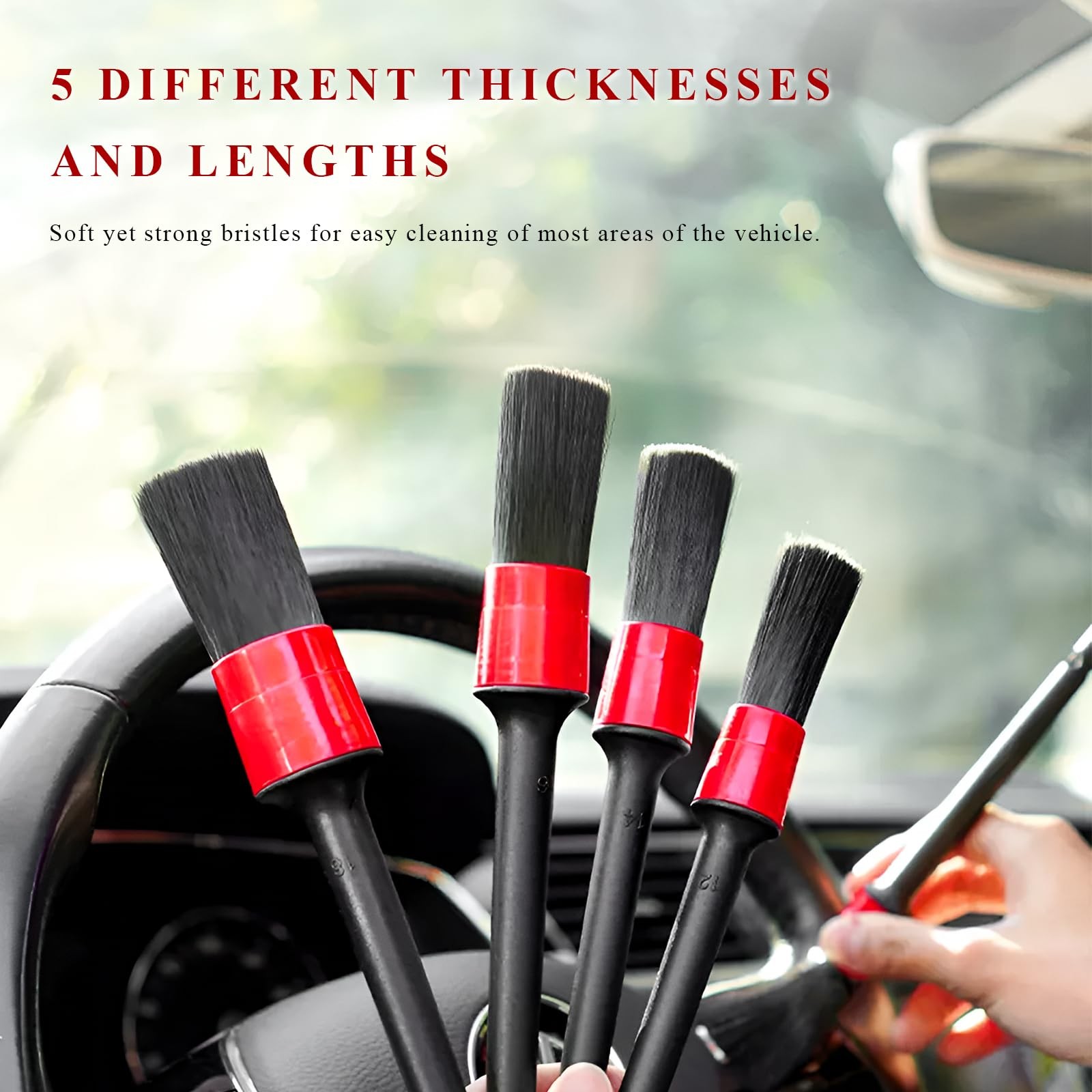 10 PCS Car Detailing Brush Set, Auto Cleaning Kit with Boar Hair & Steel Wire…