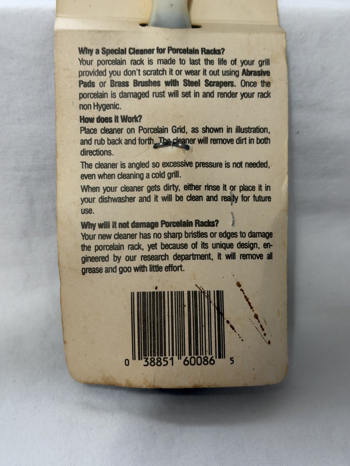 Vintage The Thermos Company Porcelain Cleaning Brush #2427 Made In USA