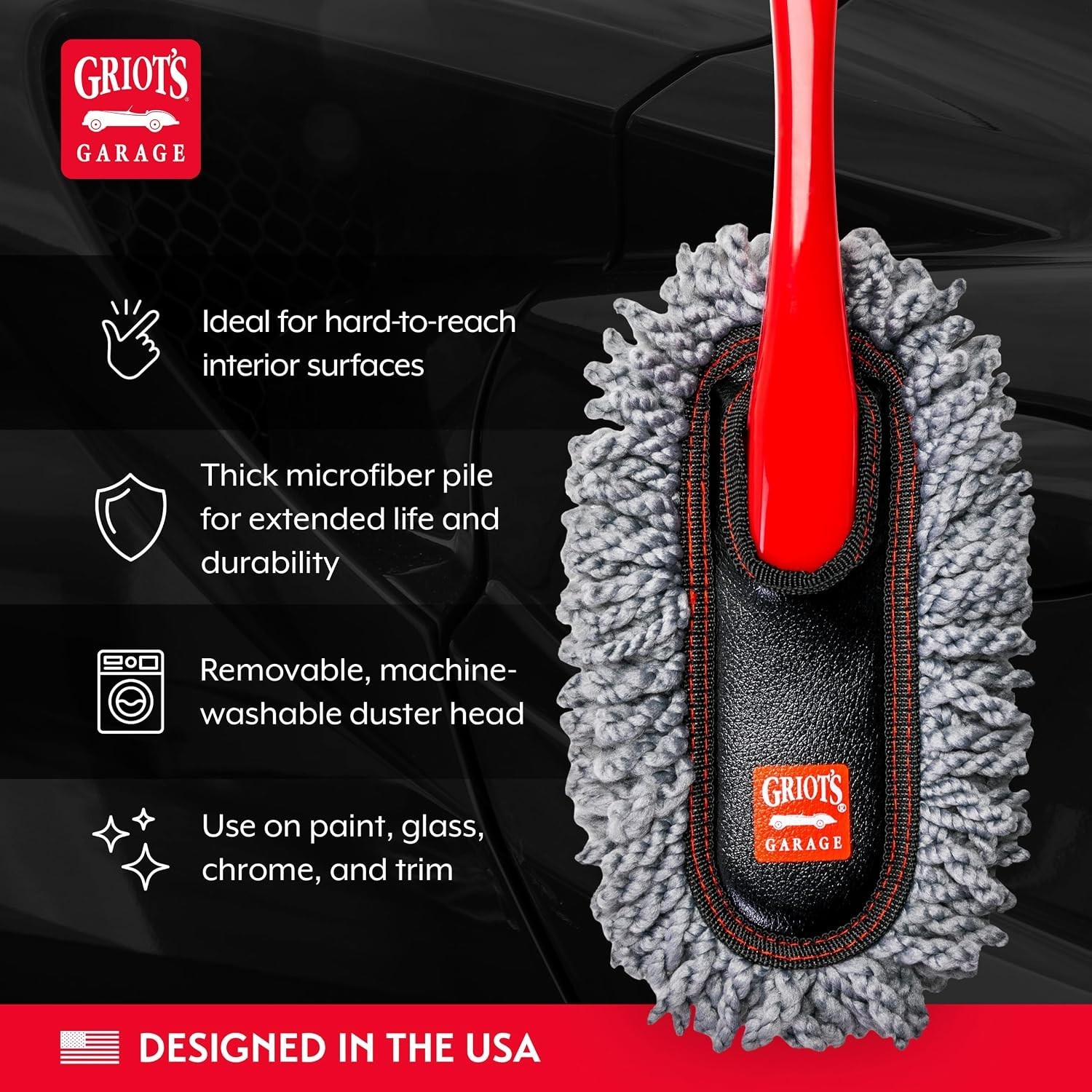 Effortless Car Interior Cleaning with 13.5” Microfiber Mini Duster & Storage Bag