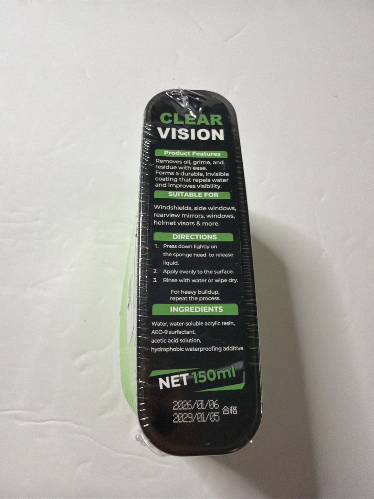 Clear Vision Car Oil Film Cleaning Brush, Clear Vision Glass Cleaner New Car USA