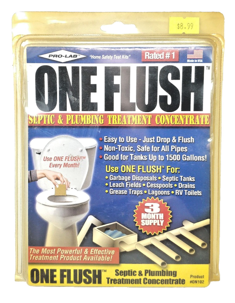 One Flush Septic Tank Treatment Packets 3-Month Supply of Easy-Flush Bacteria