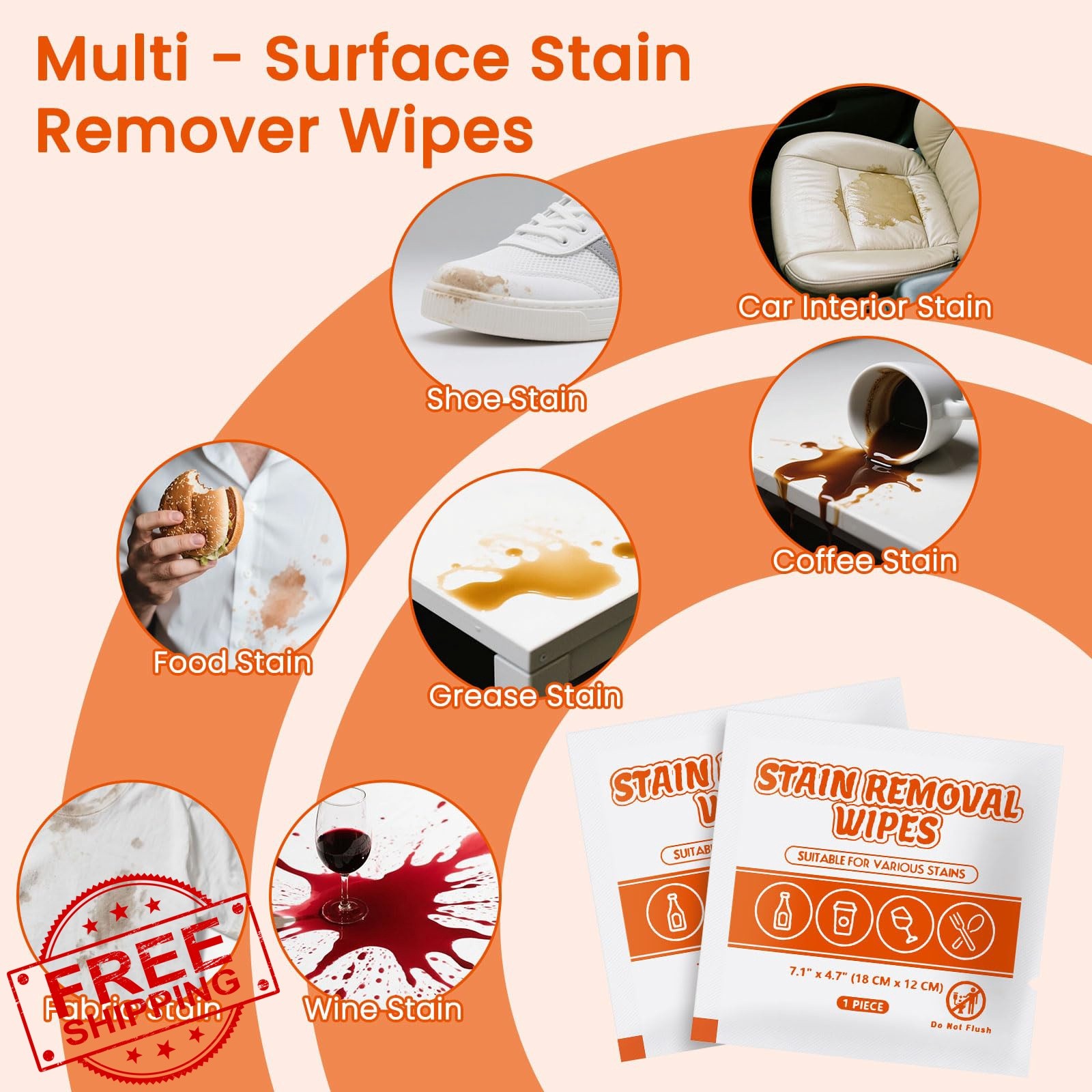 RSQAZQ Stain Remover Wipes White 200 Portable