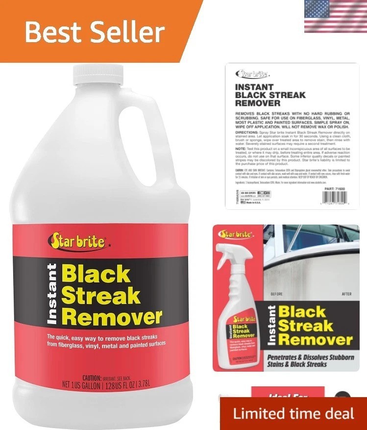 Effortless 1 Gallon Black Streak Remover for Fiberglass, Metal & Vinyl Surfaces