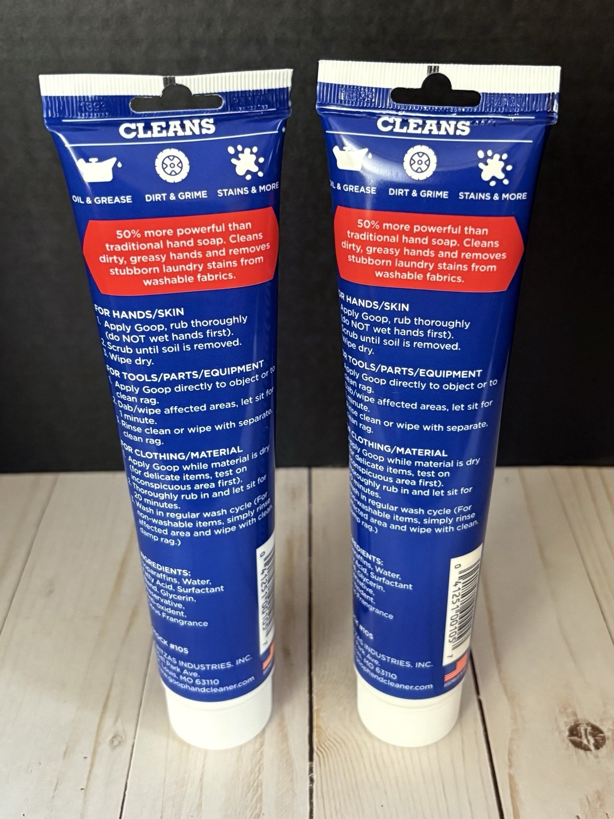 Set Of 2 Goop 5 Oz Hand Cleaner Tube New Original Cream Formula