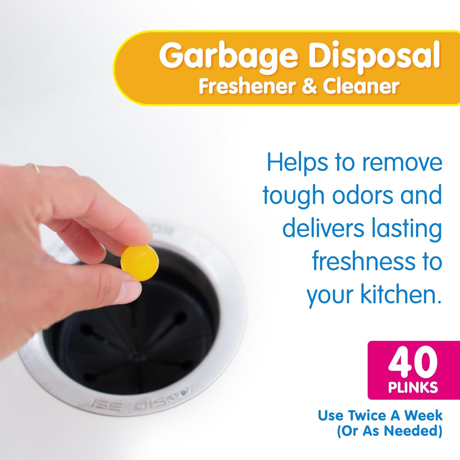 Garbage Disposal Cleaner Deodorizer Freshener Balls Lemon Scent 40 Count