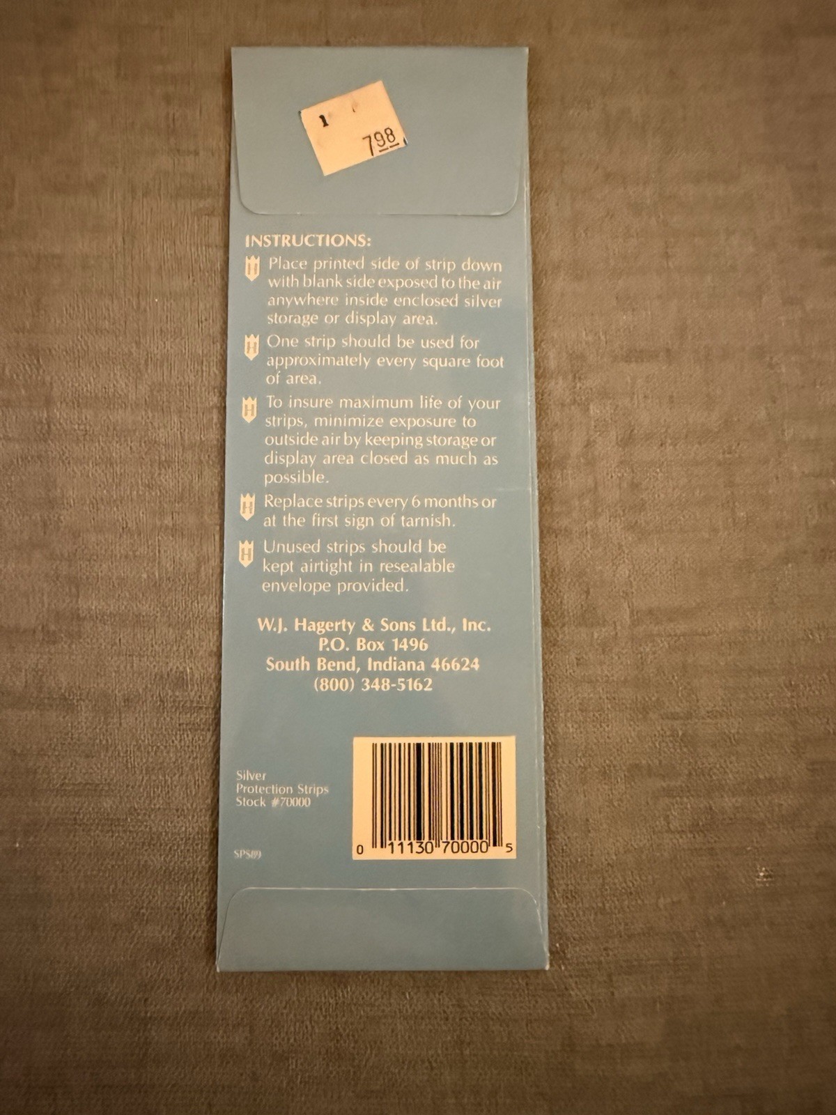 Hagerty No Scent Silver Neutralizes Tarnish Non-Toxic Protection Strip 2 x 7 in.
