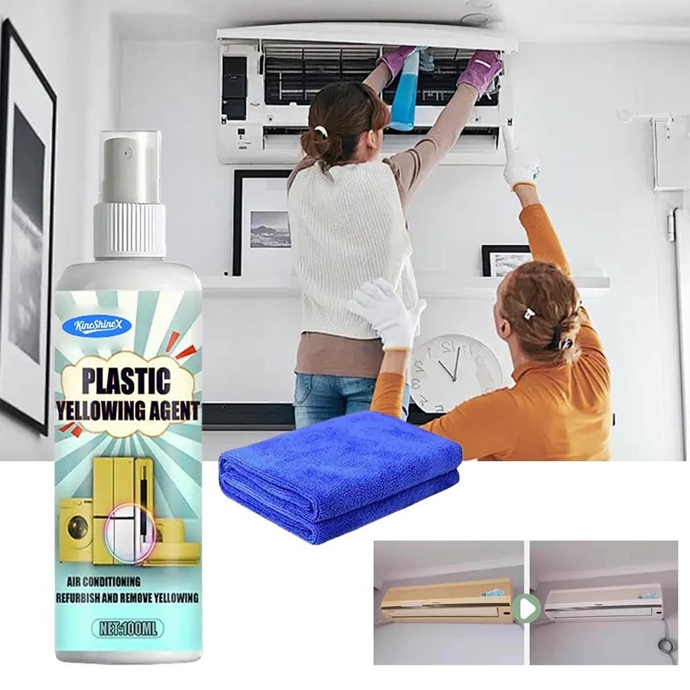 1PC Plastic Yellowing Remover Anti Oxidation Cleaning Agent 100ml with Towel Set
