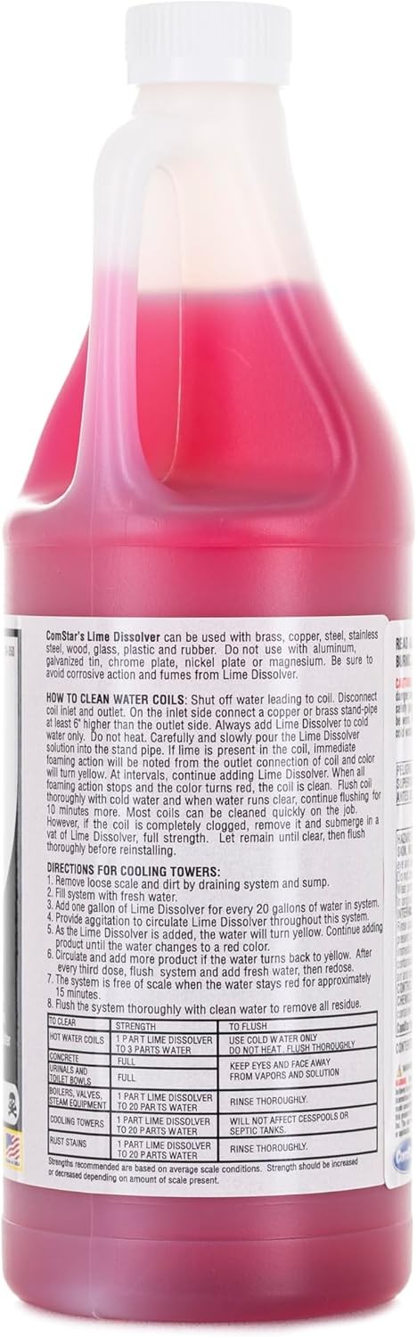 ComStar Lime Dissolver & Scale Remover 1 Qt Industrial Descaler Cleaner