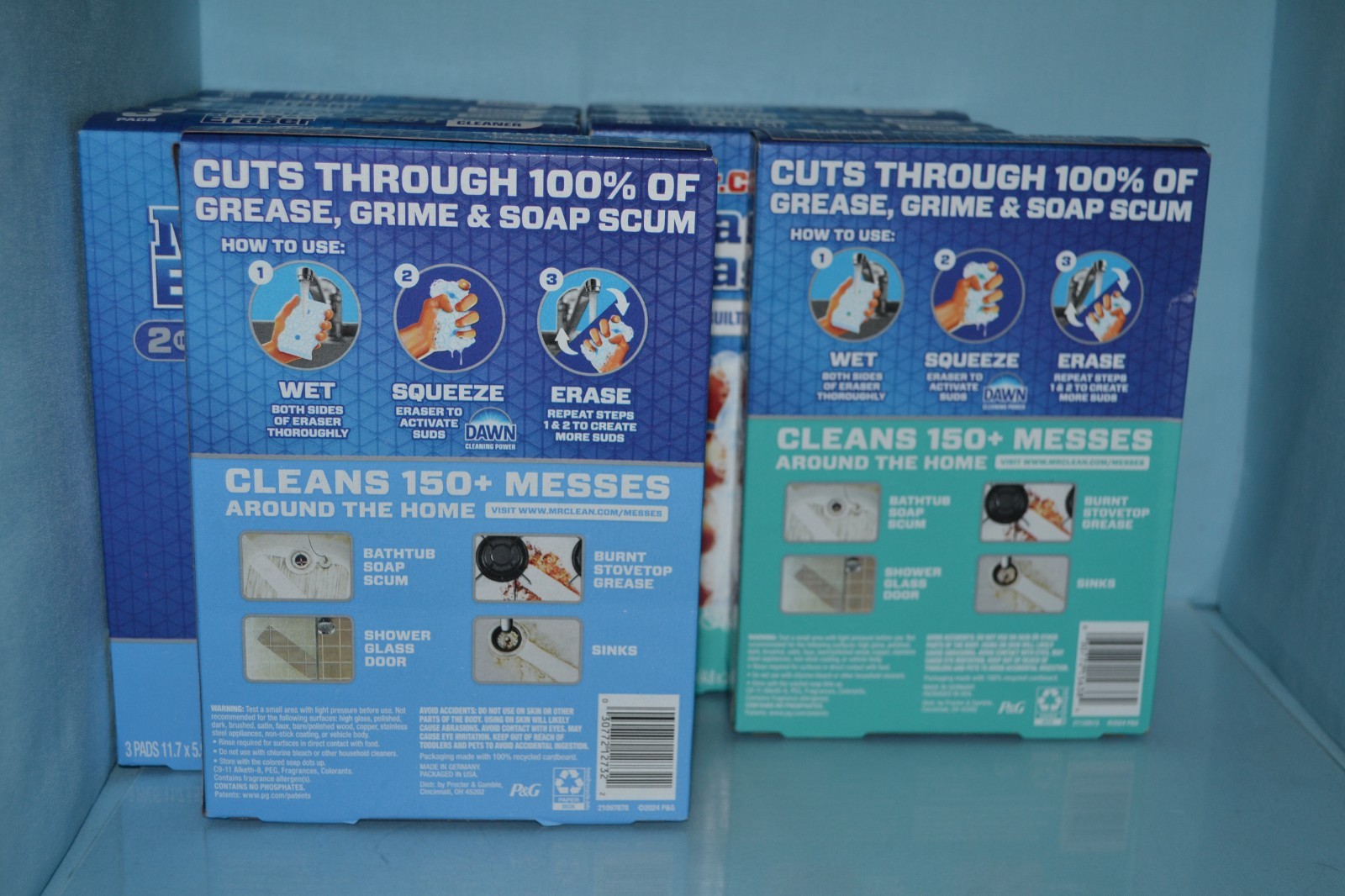 (10) Mr Clean Magic Eraser 2 in 1 Built In Cleaner, 3 In Each Box, 2 Scents