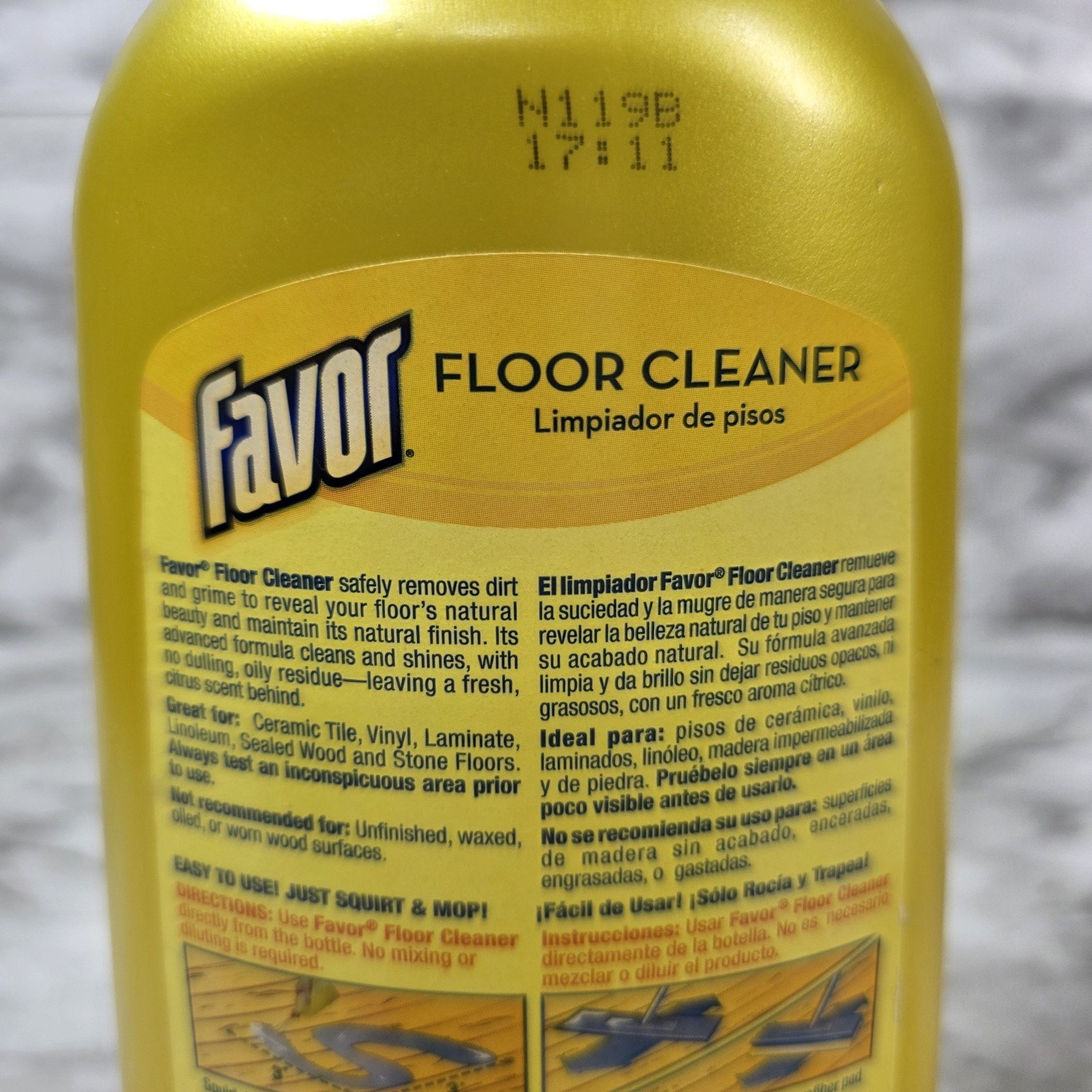 Favor 3-in-1 Floor Cleaner Restores Protects Wood Laminate cork 27 oz Vtg New