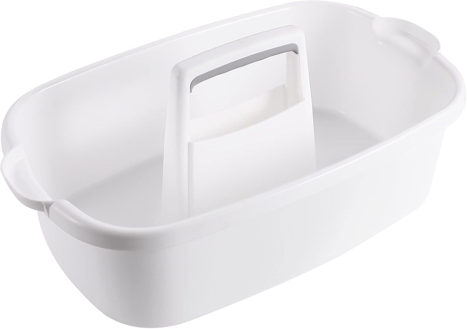 Spacious 2-Pack White Cleaning Supply Caddy with Handle for Home Organization