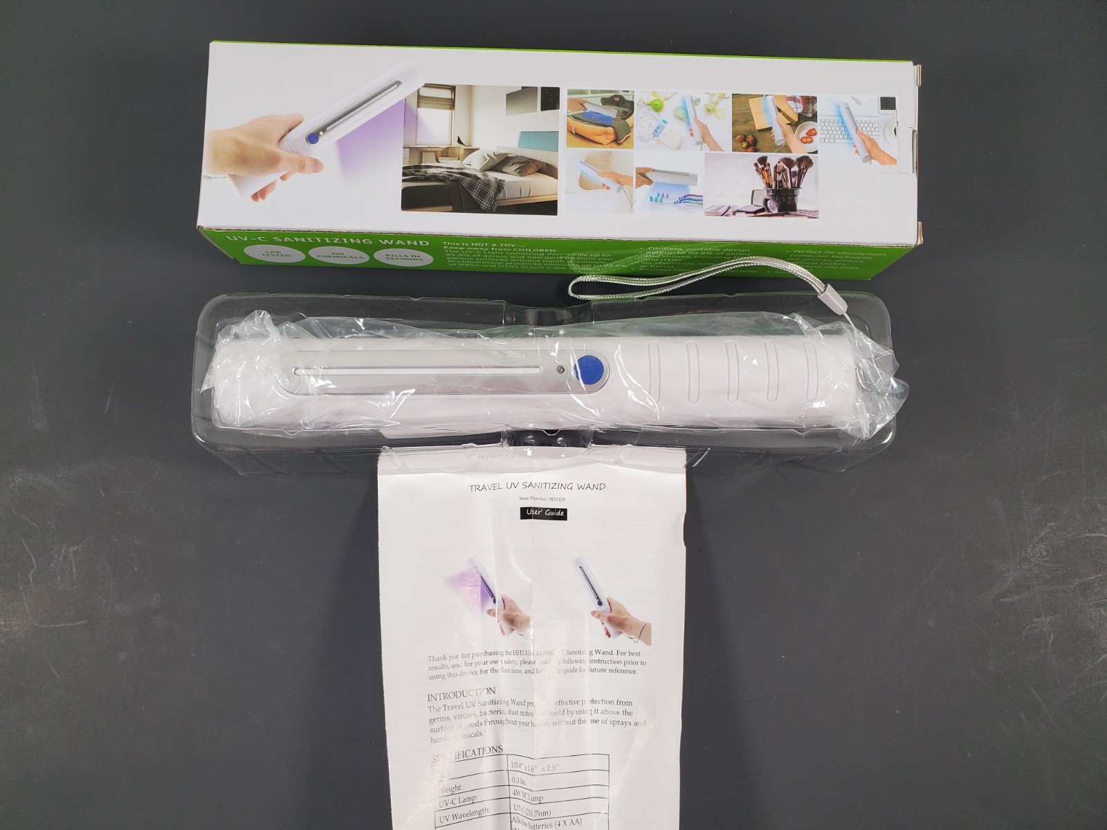 Handheld Super Charged UV-C Light Wand Kills 99.99% Germs Bacteria & Viruses