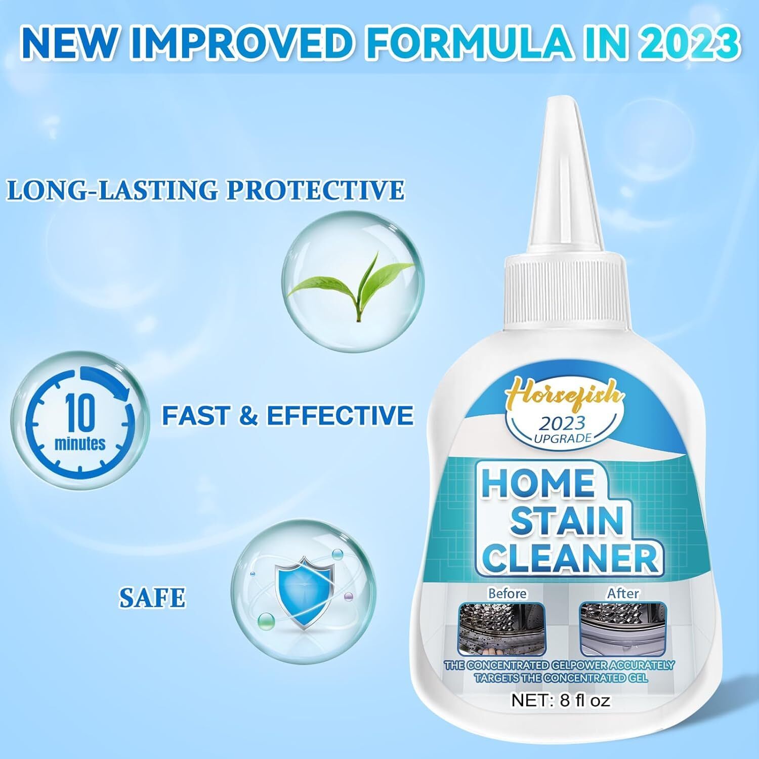 Effective Cleaning Gel for Tough Stains 8 Fl Oz Household Multi-Surface Cleaner