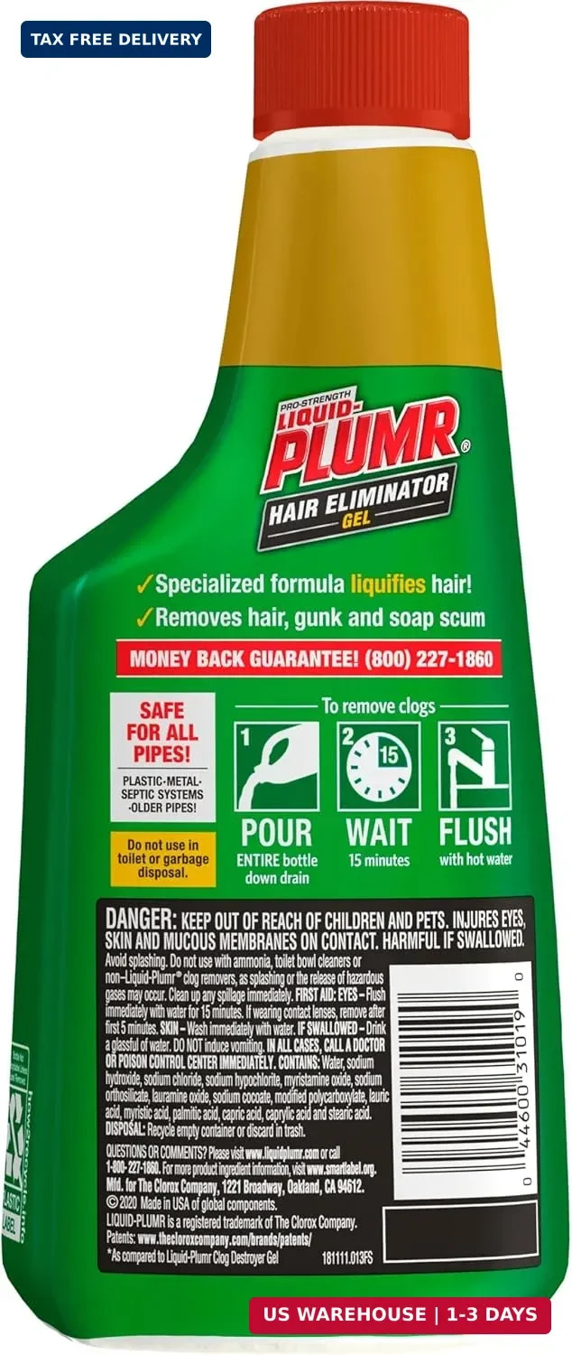 Liquid-Plumr Pro-Strength Hair Eliminator Gel Clog Remover, Hair Clog Remover an