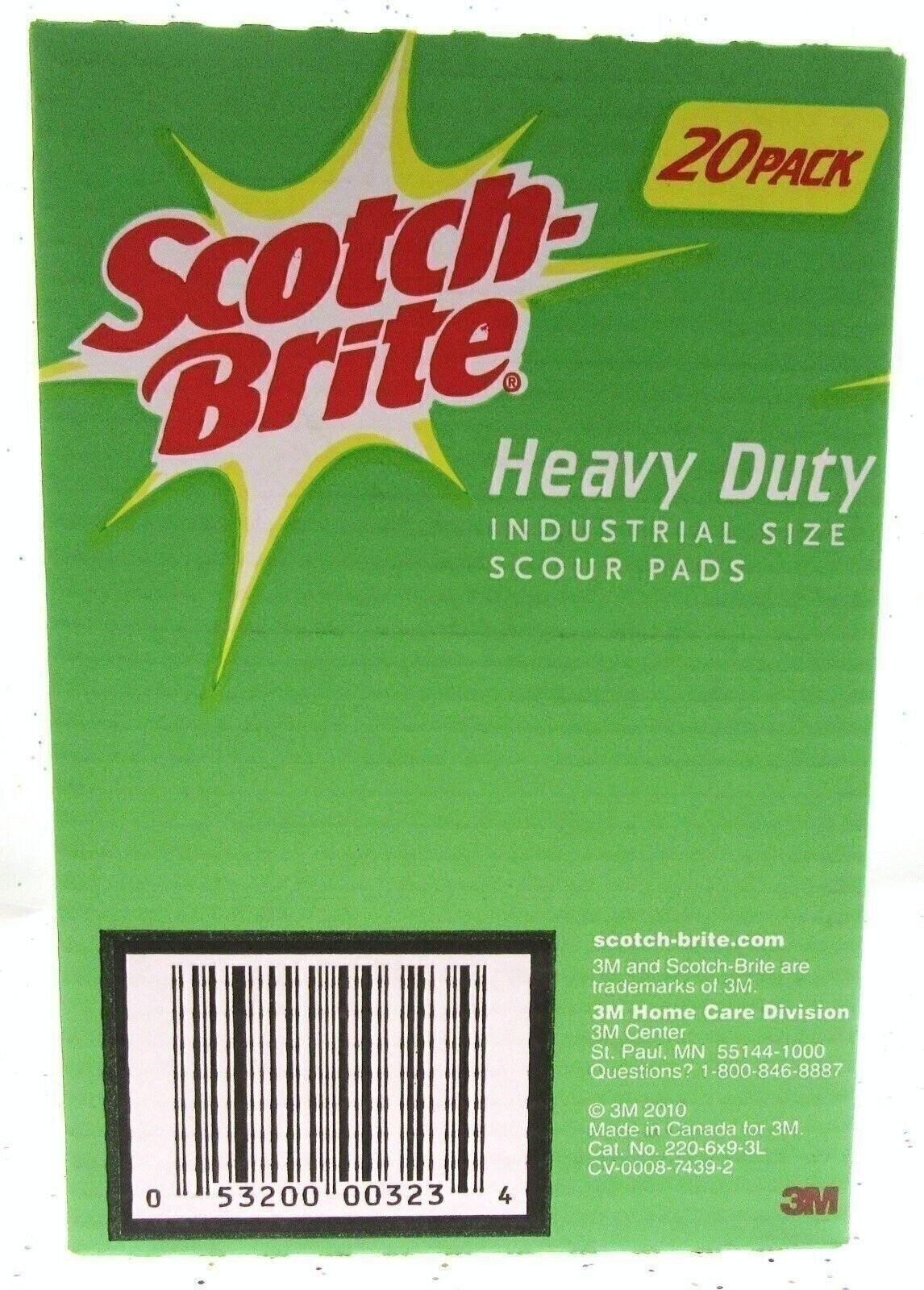 20pc Scotch Brite Heavy Duty Industrial Size Scour Pads 6″x9″ 3M