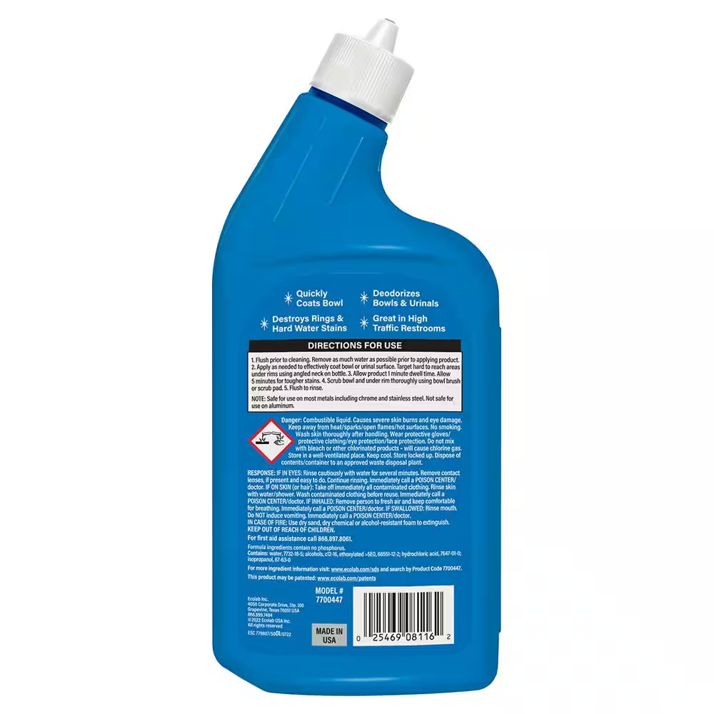 32 Oz. Acidic Toilet Bowl Cleaner and Limescale Remover for Bathroom Toilets and