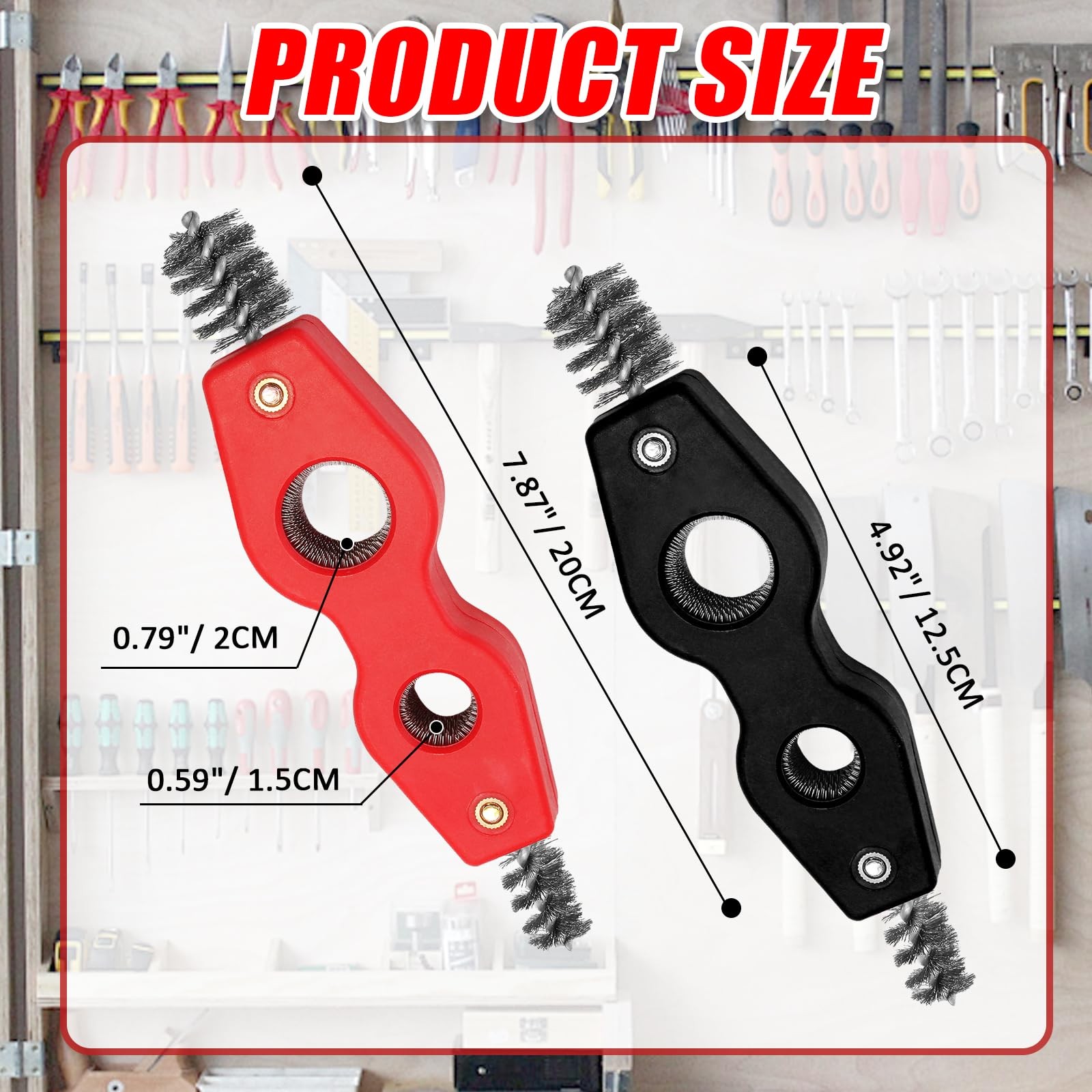 2PCS 4-in-1 Copper Pipe Cleaner 1/2 and 3/4 Deburring Cleaning Brush Tool