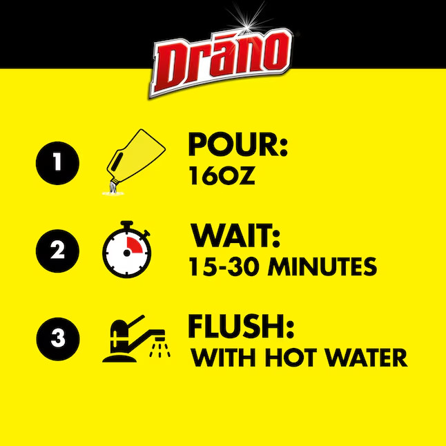 Drano Max Gel Commercial Line 128 oz Drain Cleaner Pour bottle for use all pipe