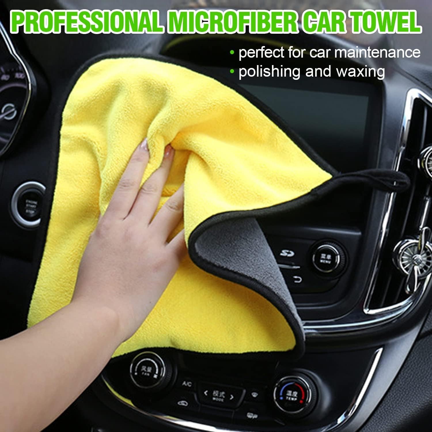 62” Car Wash Brush with Long Handle Mop Mitt Chenille Cleaning Kits Windshield